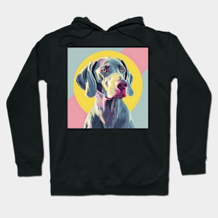 70s Weimaraner Vibes: Pastel Pup Parade Hoodie